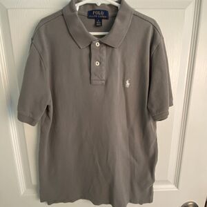 Polo Ralph Lauren Shirt Boys 10-12 Medium M Gray Golf Casual Cotton Pony Logo